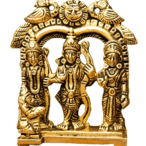 Pure Brass Fine Carved Ram Darbar Idol – 3.5 Inches | Ram, Sita, Lakshman & Hanuman