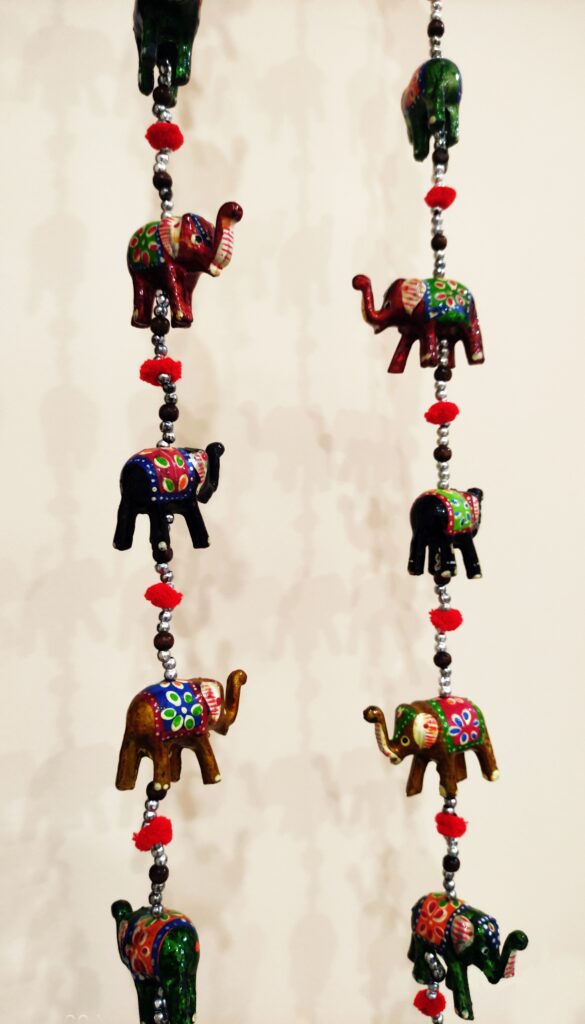 Handcrafted Elephant Latkan Door Hanging – Colorful Bandarwal Toran for Home & Festive Decor (Set of 8)