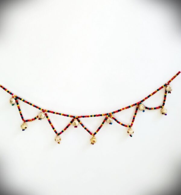 Traditional Wooden Bandarwar – Colorful Door Hanging (Set of 1) | Eco-Friendly & Durable