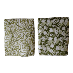 Muslin Cotton Dohar Green – Traditional Comfort, Everyday Elegance (Set of 2)