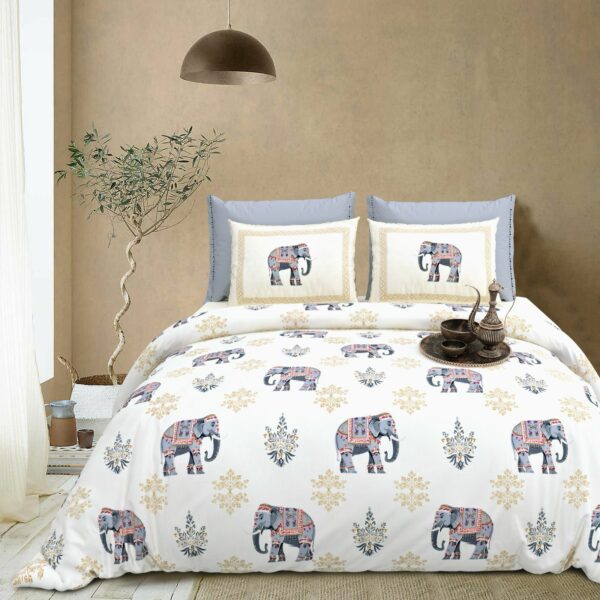 Elegant Rajasthani Jaipuri Bedsheet set (108 x 108 inches) with 2 pillow covers