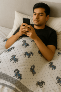 Muslin Cotton Dohar Blue– Traditional Comfort, Everyday Elegance
