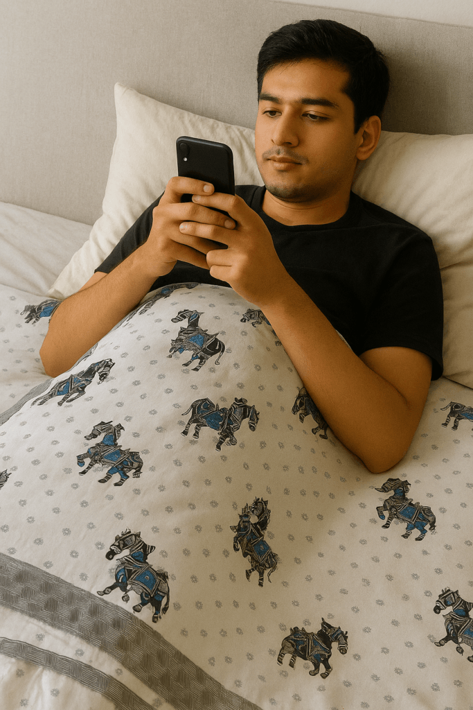 Muslin Cotton Dohar Blue– Traditional Comfort, Everyday Elegance