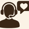 Customer Support with Heart Icon Customer Support with Heart Icon